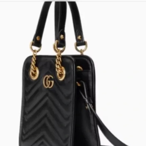 NWOT Gucci Black Marmont Matelasse Mini Bag - Picture 4 of 14